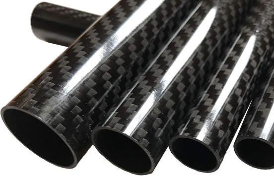 CARBON FIBER TUBE - Black - 16mm X 14mm X 500mm - Hollow carbon fiber rods - Glossy carbon tubes - Pure carbon fibre tubes - Lightweight High Strength Carbon Fiber Shaft
