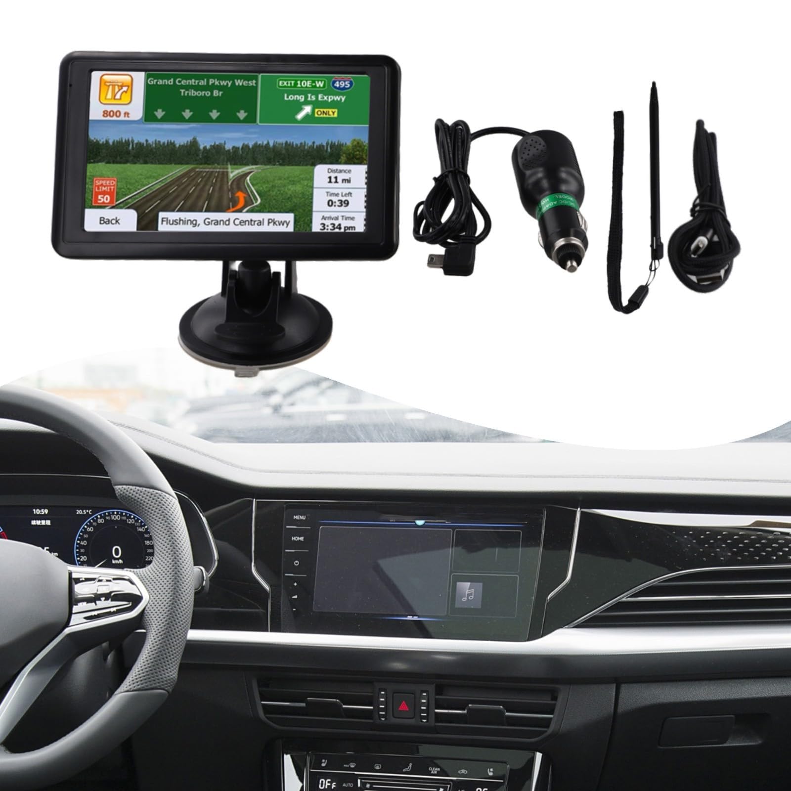 Navigatore GPS touch screen da 12,7 cm, navigatore satellitare per auto con mappa del Regno Unito, navigazione GPS per auto, camion, con guida vocale e autovelox allarmante