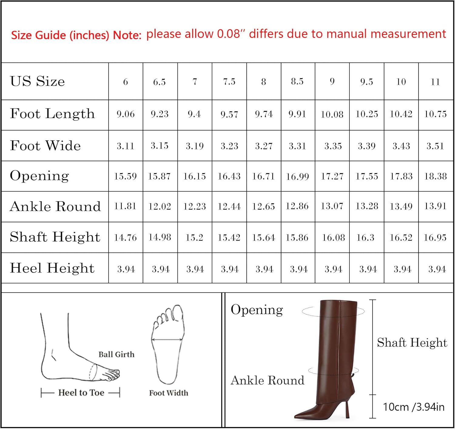 Modatope Fold Over Knee High Boots Women Pointed Toe Stiletto Heel Tall Boots Side Zipper Womens Dressy Boot - Image 8