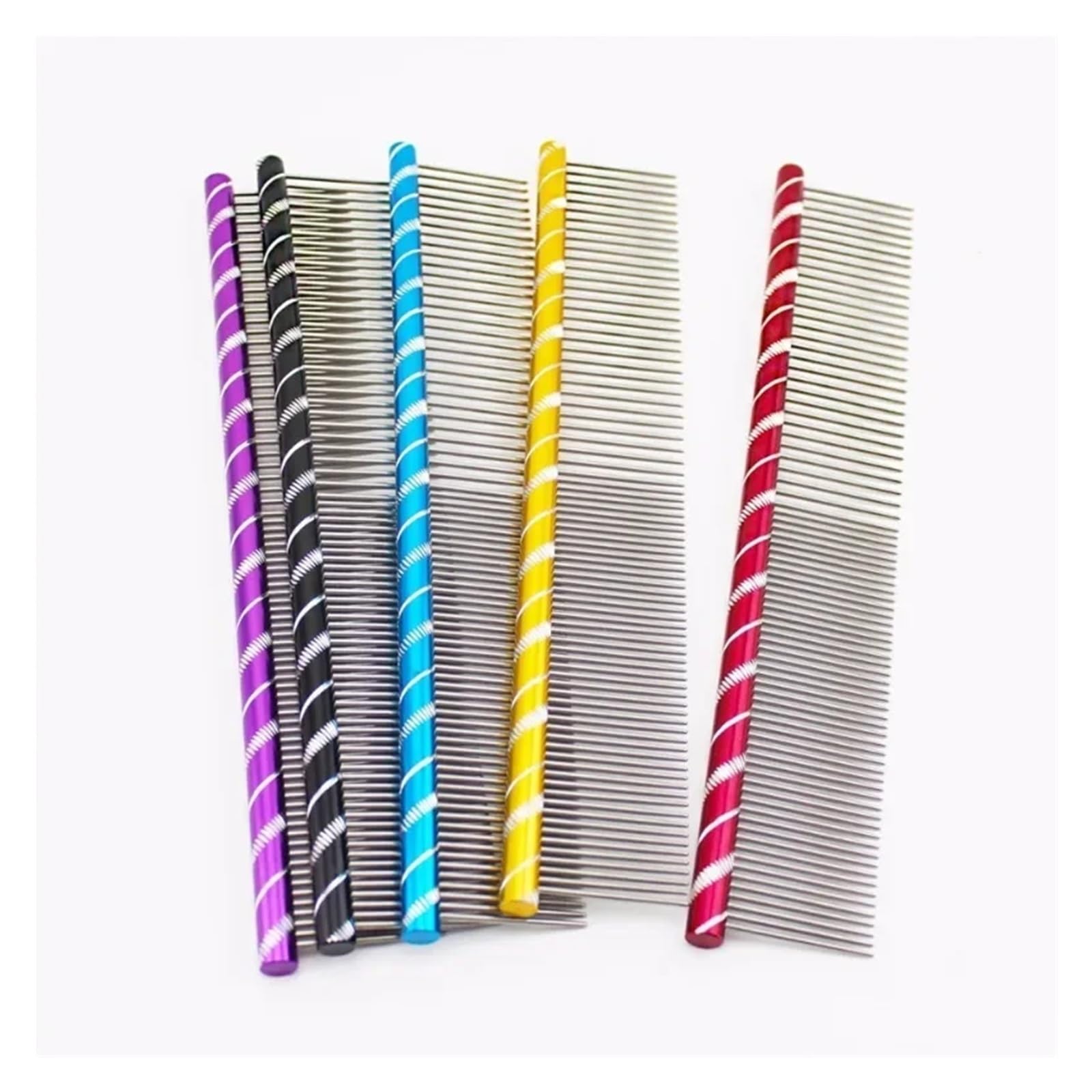 Generisch 10 Stück 19 cm/16 cm Haustier-Hundekamm, Heller, bunter Streifen, Fellpflege for zotteliges Friseurwerkzeug(16cm)
