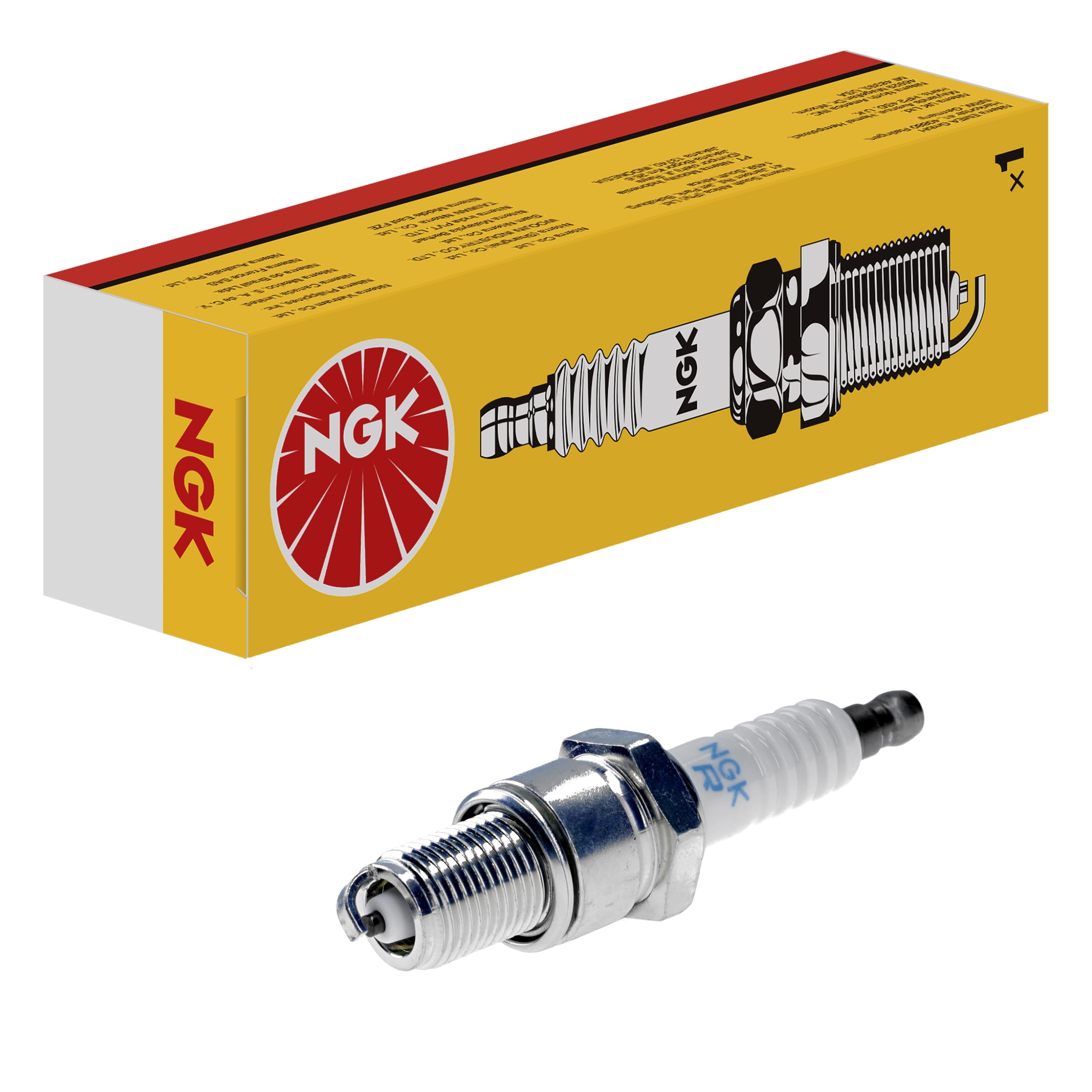Candela di accensione NGK BPR8ES, 95521 | Yellow Box | 1 pezzo
