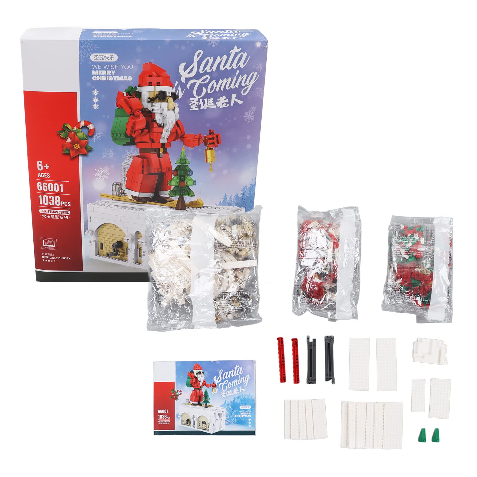 Kit di Mattoncini da Costruzione per Babbo Natale, Set Educativo