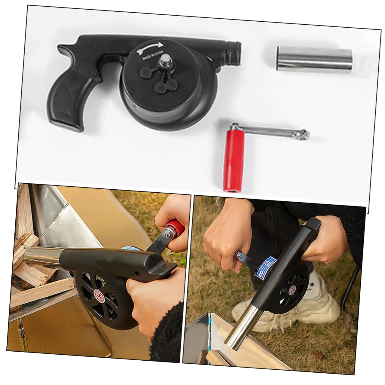 Hemobllo 2 Pezzi Asciugacapelli portatili Fan portatile griglia Barbecue aeratore da campeggio soffiatore di all'aperto soffiatore d'aria per grill soffiatore portatile plastica