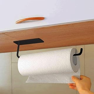 LATTCURE Hushållspappershållare, rostfritt stål, pappersrullehållare, kök, köksdukshållare utan borrning, rullhållare, skå...