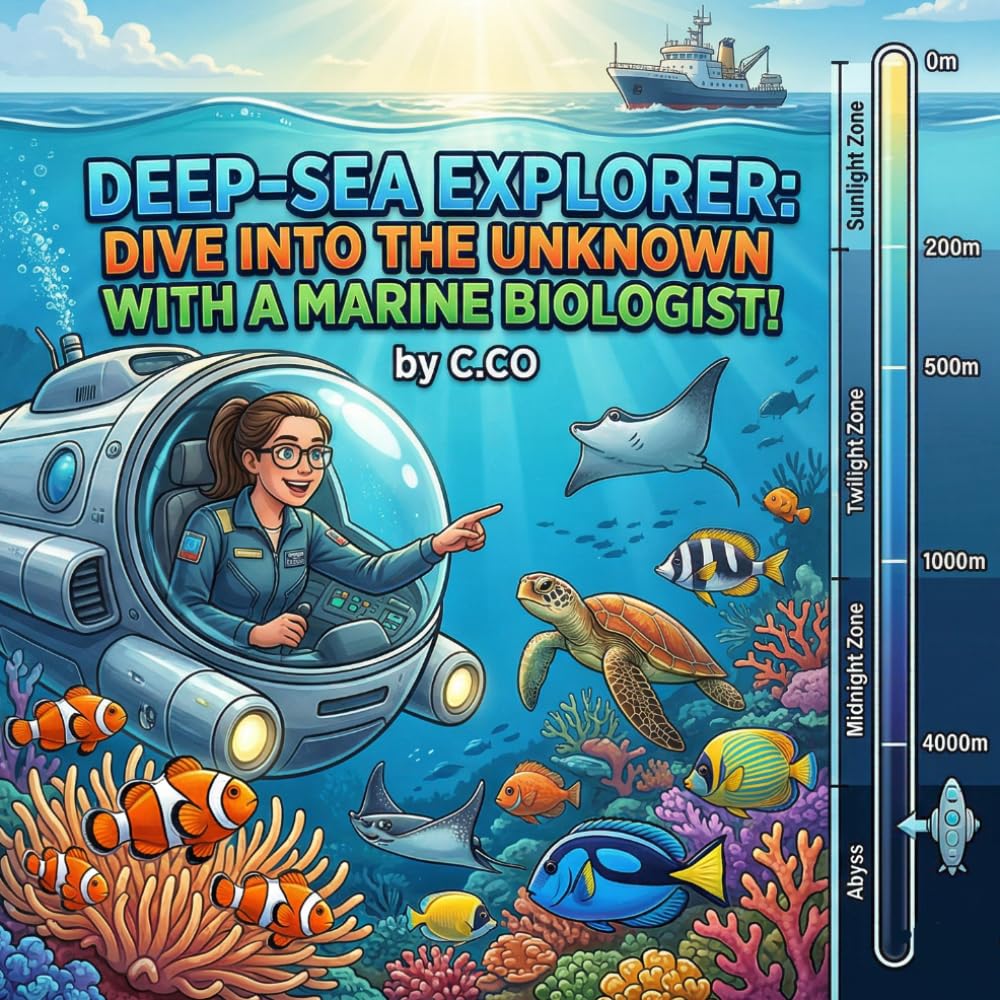 Into the Deep: A Journey Through the Ocean Layers Discover the Fascinating Creatures That Call Every Depth of the Sea Their Home (Coloring book for 4-8years old)