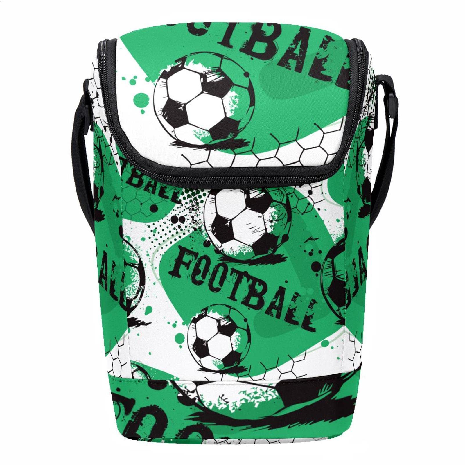 Bolsa de almuerzo de fútbol con cremallera para deportes y oficina