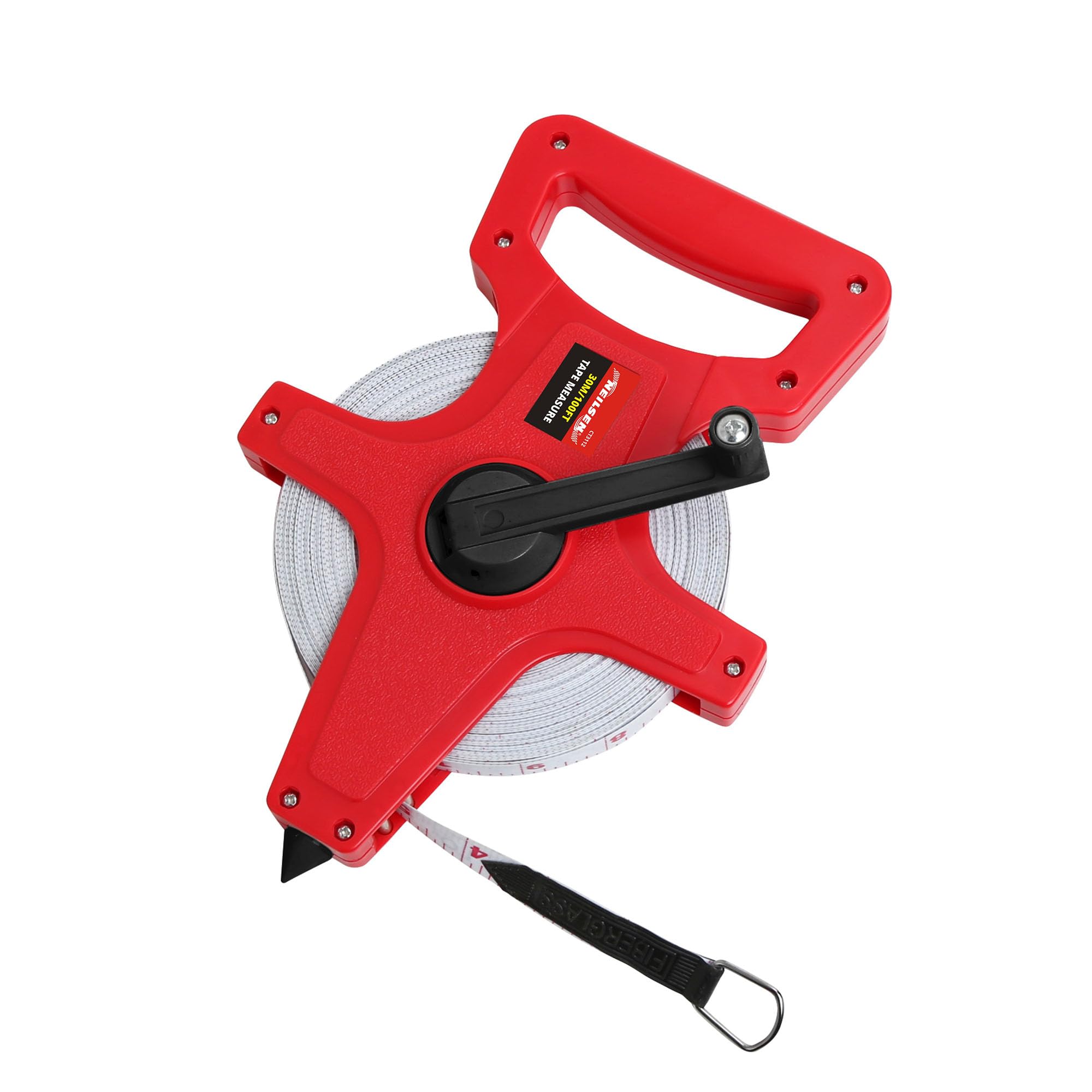 Neilsen CT3112-30m / 100ft Dual Scale Tape Measure with 13mm Wide Fibreglass Blade | ABS Case | Dynamic Rewind Handle | Ideal for Home or Workplace Use โ image 1