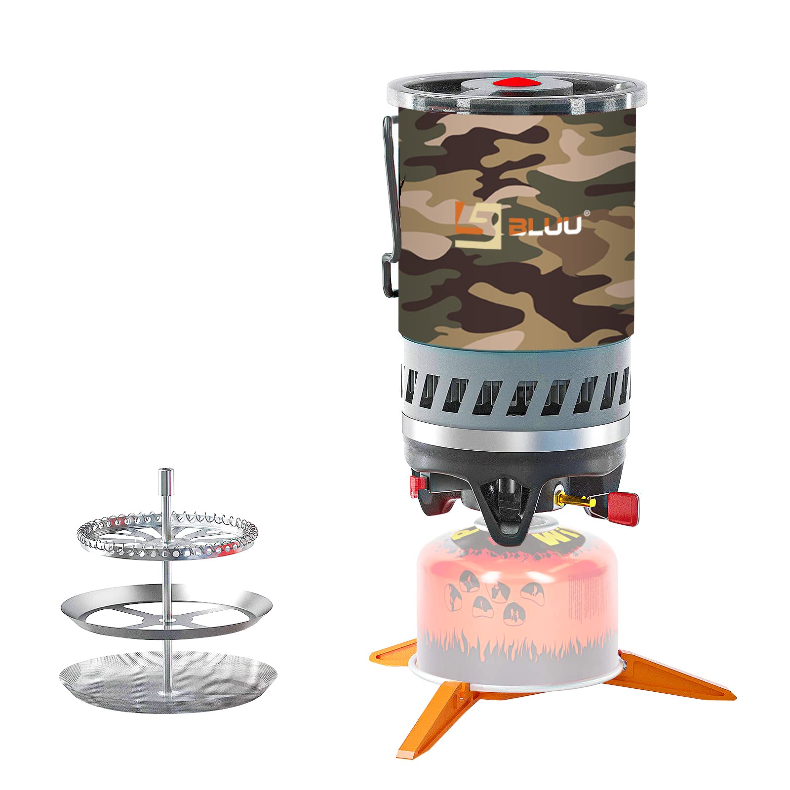 Bluu Gemini Backpacking stove (0.9L, Camo) : Amazon.ca: Sports u0026 Outdoors