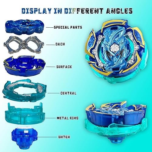 Miniatura 4 de Zelzen Bey Burst Blade Gyro juguete, Bey Metal Fusion Spinning Battling Top Blades con lanzador de cuerda y asa, juegos de lucha de cumpleaños para