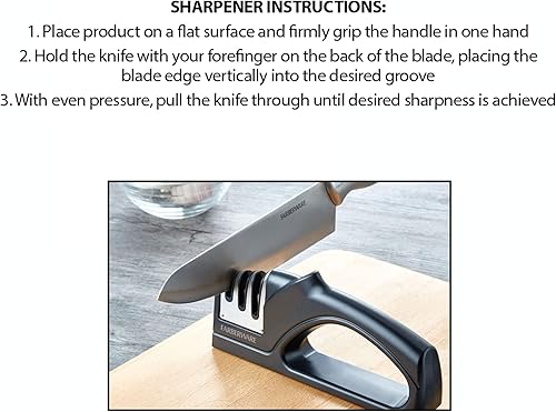 Miniatura 5 de Farberware Edgekeeper - Afilador de cuchillos de cocina de 3 etapas, color negro