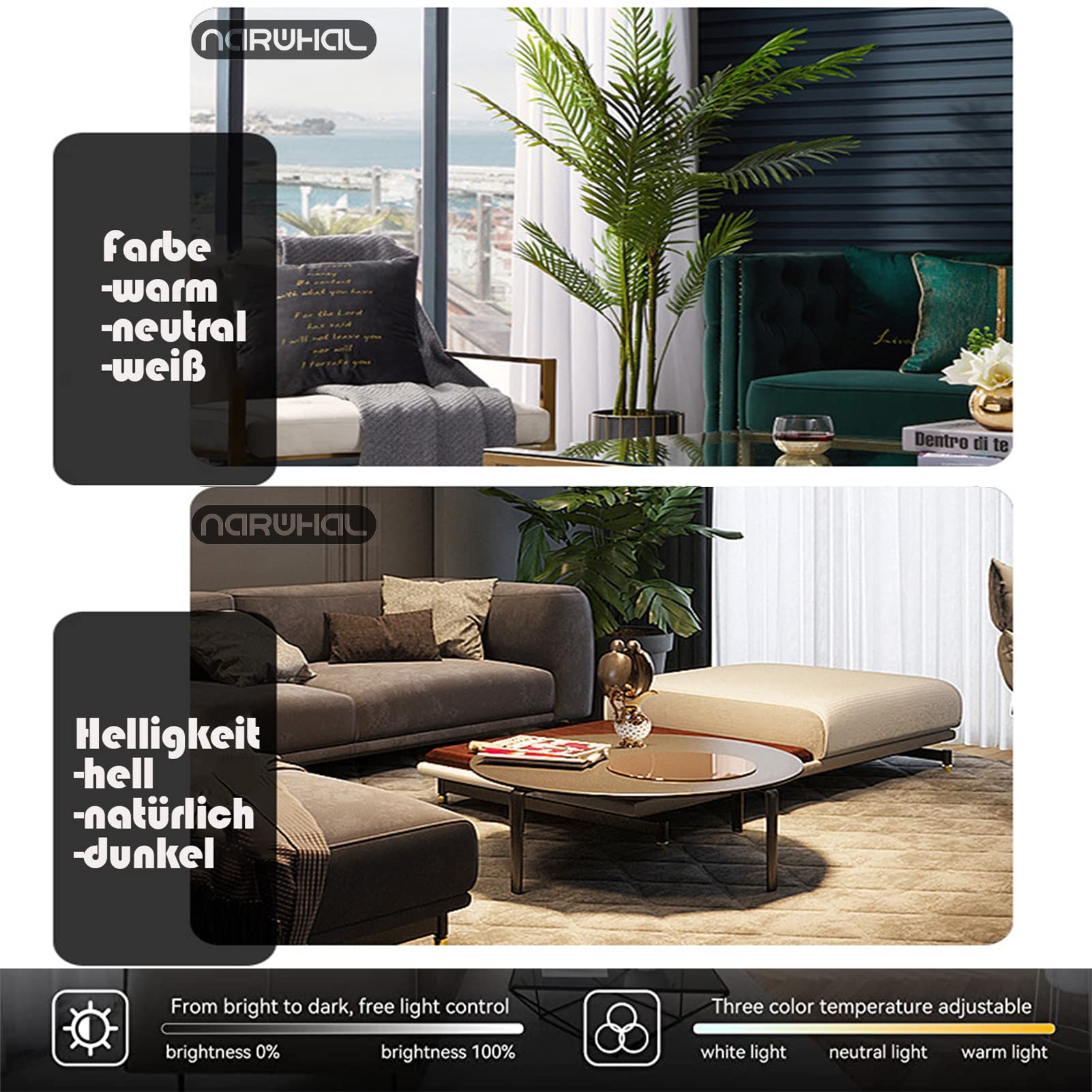 Narwhal Plafoniera LED Soffitto Dimmerabile Anello Design Moderna Lampadari, Lampade a Sospensione e Plafoniere Bianco per Soggiorno Camera da letto Cucina Commerciali Lampadario con Telecomando