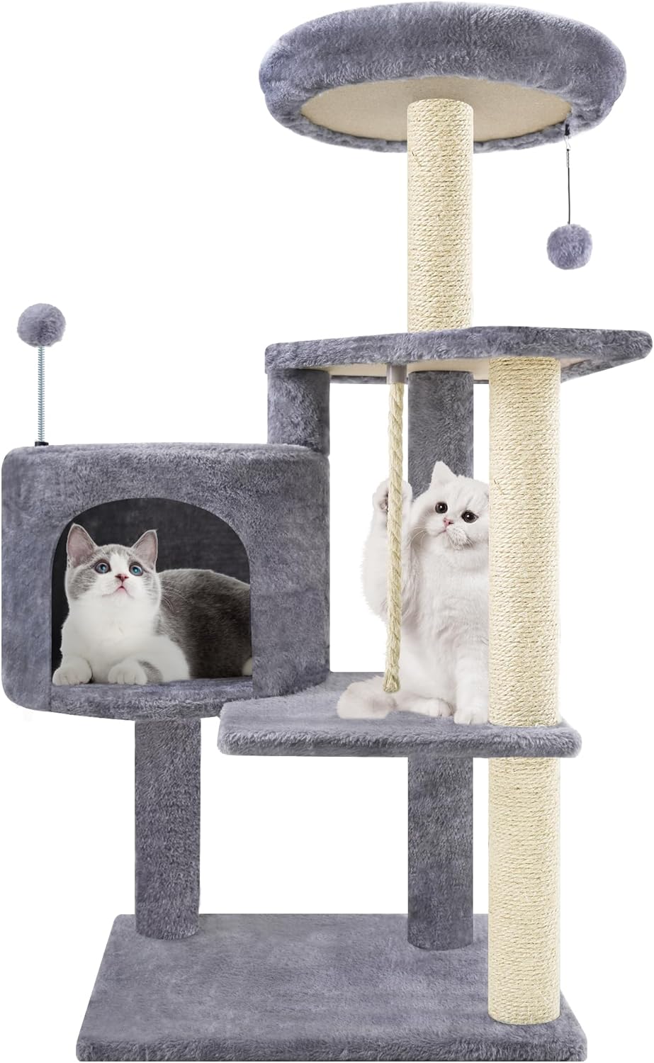 TINWEI 01A Playing Tower Cat Activity Tree Three Levels Cat Tower Furniture Scratching Posts