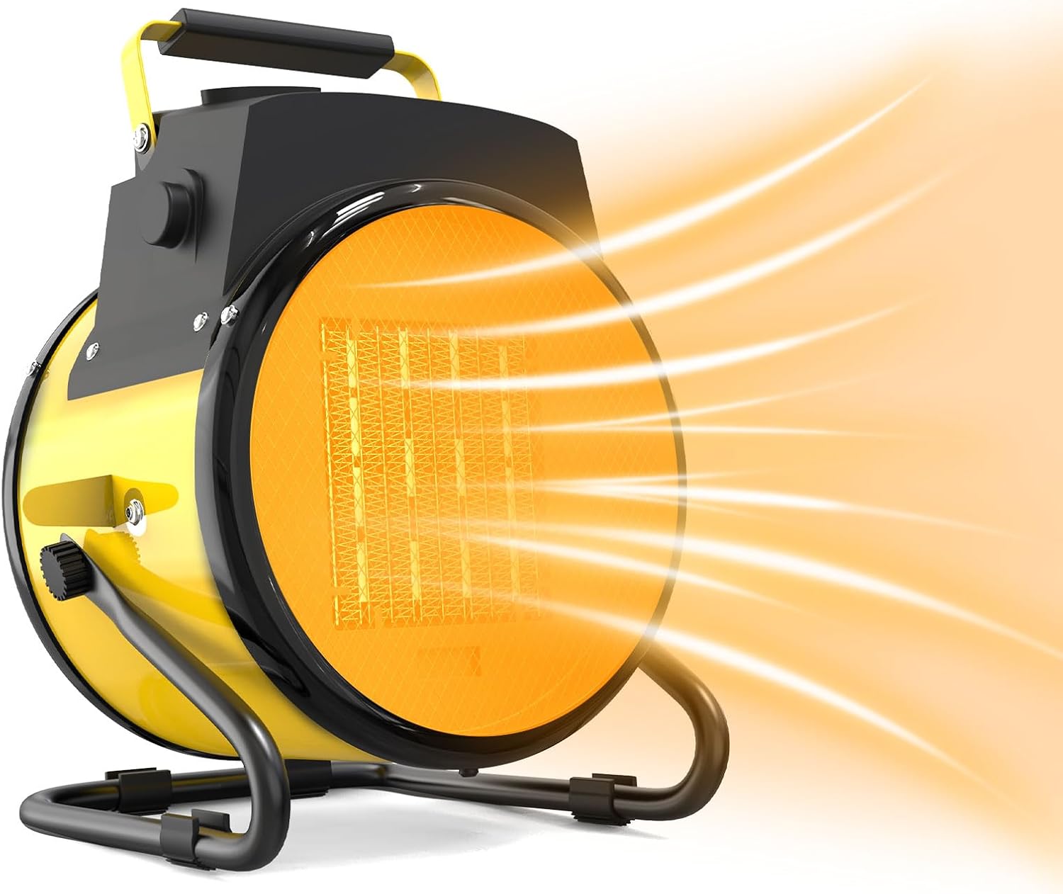 Buyplus Outdoor Heaters for Patio - 1500W Portable Garage Heater with 90°Adjustable Angle, Overheat Protection & 3S Fast Heating, Electric Space Heater for Patio, Garage, Bedroom, Office (Yellow)