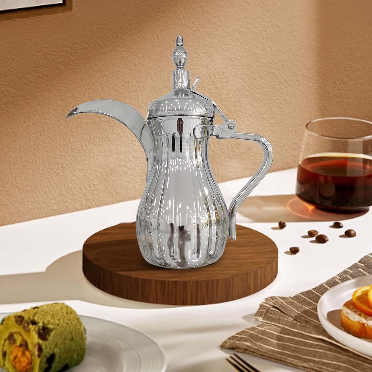 Arabic Coffee Maker Eagle Beak Multipurpose Sturdy for Daily Use Tea Pot Stainless Steel, Silvery 500ml