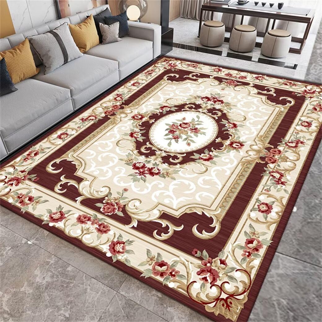 DJHWWD Red Cute Rug Bedroom Rectangular Carpet Restaurant Low-Pile Carpet Washable Play Rugs For Children Extra Large Rug 100X200Cm 3Ft 3.4''X6Ft 6.7''