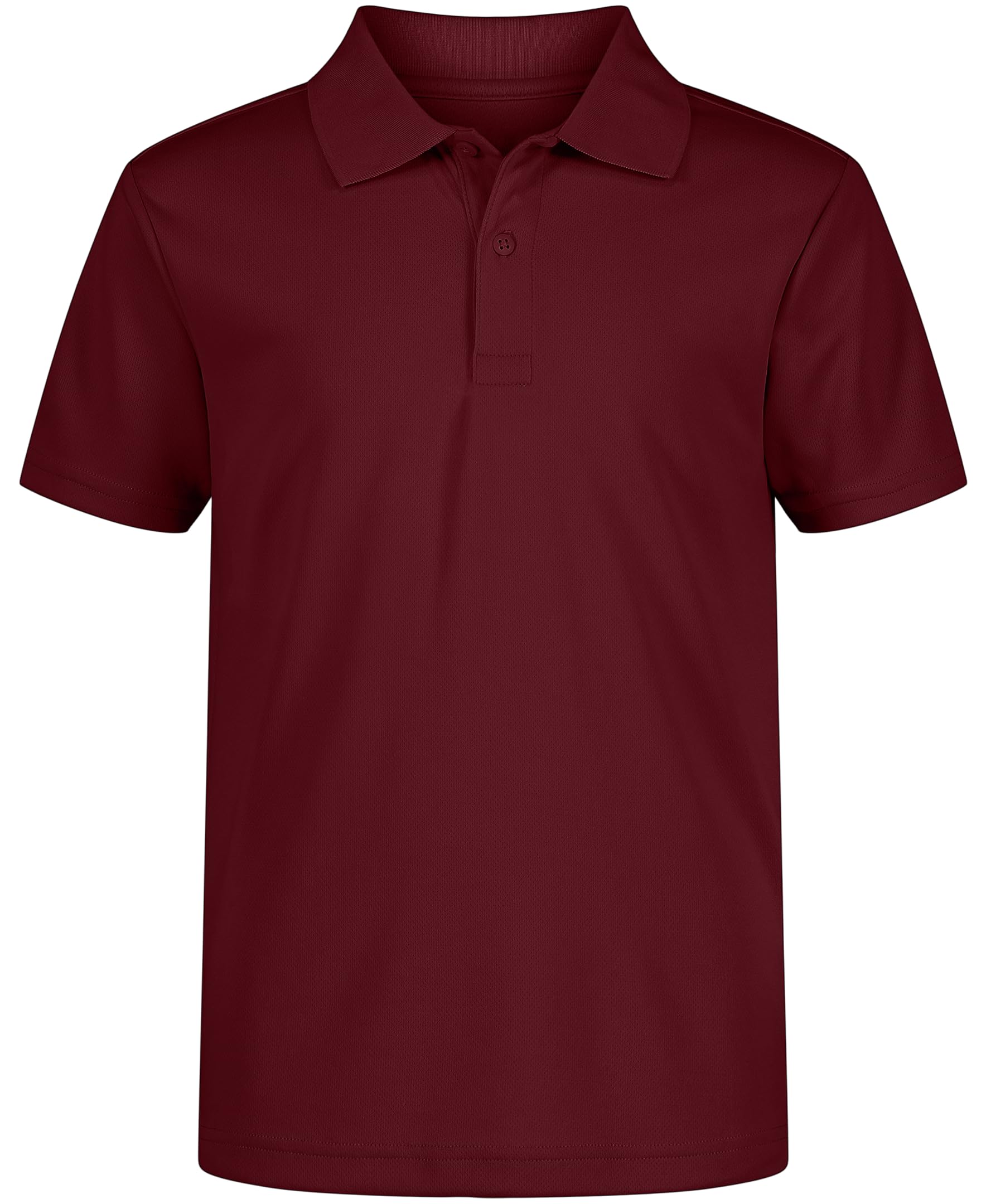 Izod Boys School Uniform Short Sleeve Polo Shirt, Button Closure, Moisture Wicking Performance Material