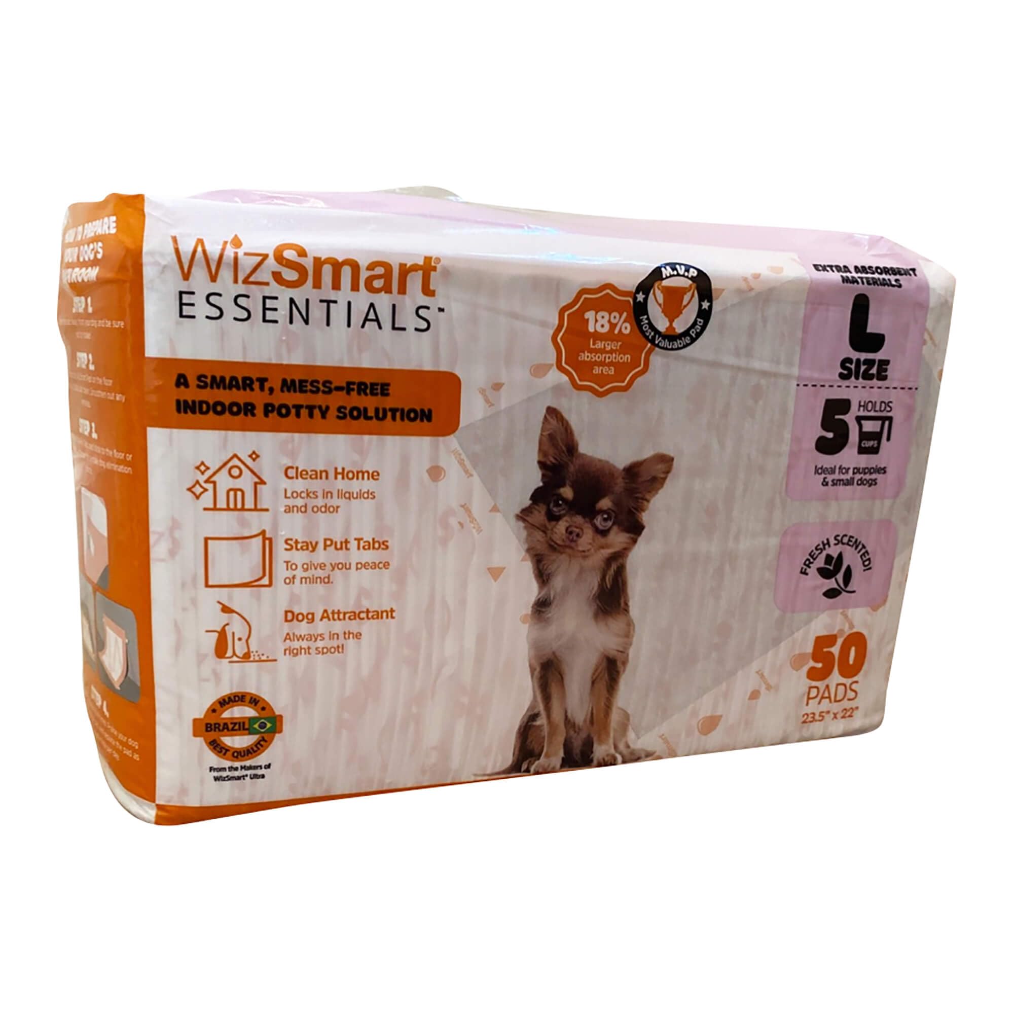 WizSmart Essentials Pads - Almohadillas grandes, 50 unidades, aroma fresco