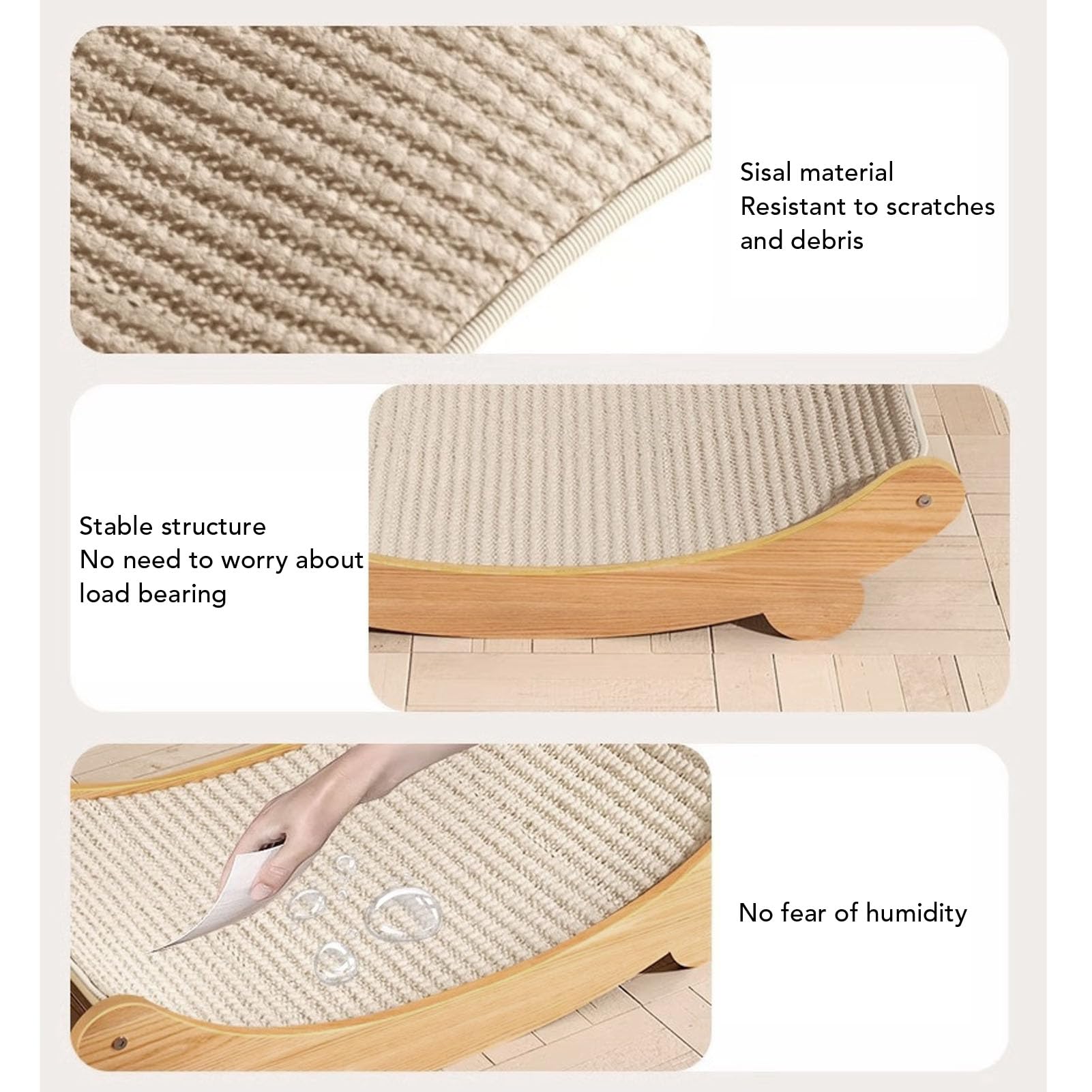 Sisal Katzenstuhl Mit Kratzfläche – Katzenliege Aus Naturholz, 53x31x32 Cm, Schont Möbel