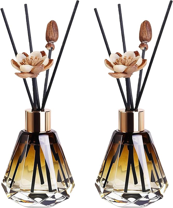 Bamboopack Conjunto com 2 frascos difusores de vidro âmbar, 60 mL