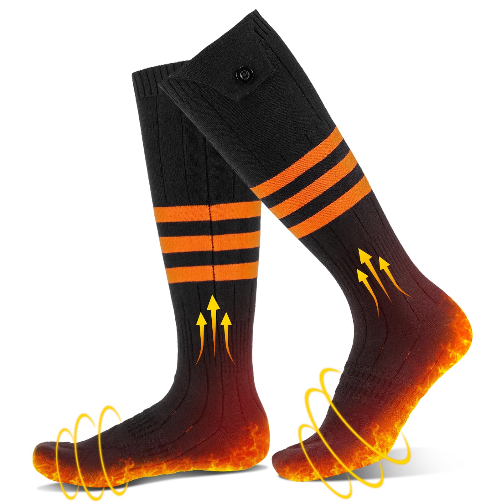 Heated Socks, Heated Socks for Men Women Rechargeable Washable, 5000mAh Battery Electric Socks with 4 Heating Levels for Winter Outdoor Work Skiing Hunting Camping Hiking Fishing Cycling