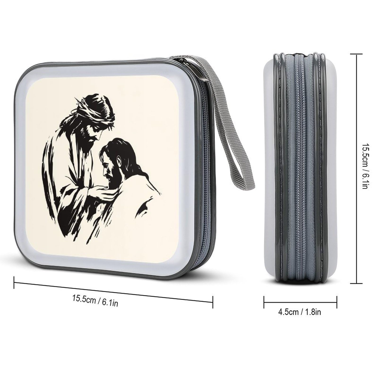 Minimal Jesus Helping A Man CD Case DVD Storage Case Portable