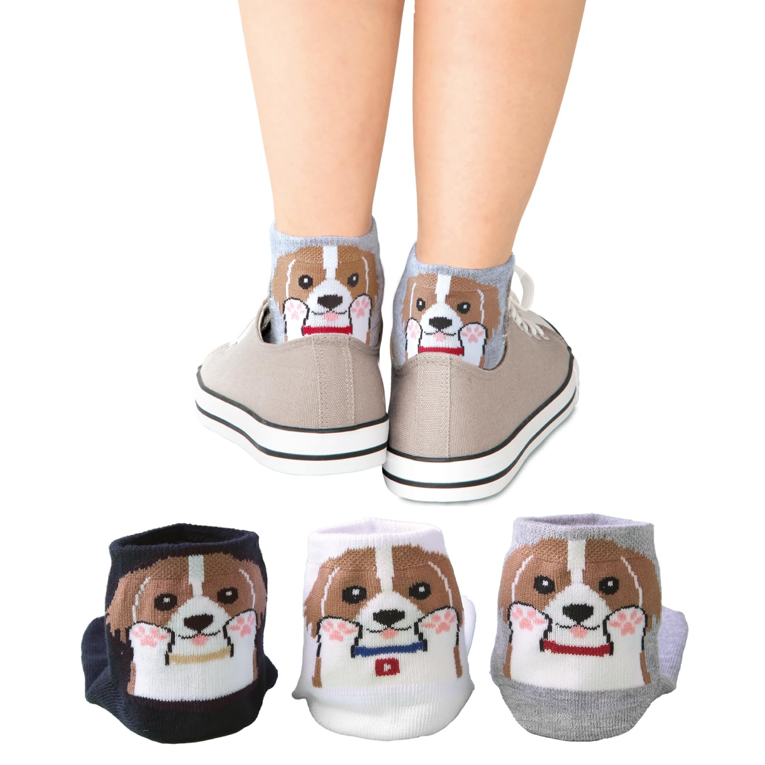 Amazon.co.jp: 靴下【ひょっこり 可愛い デコちゃん ソックス 3足