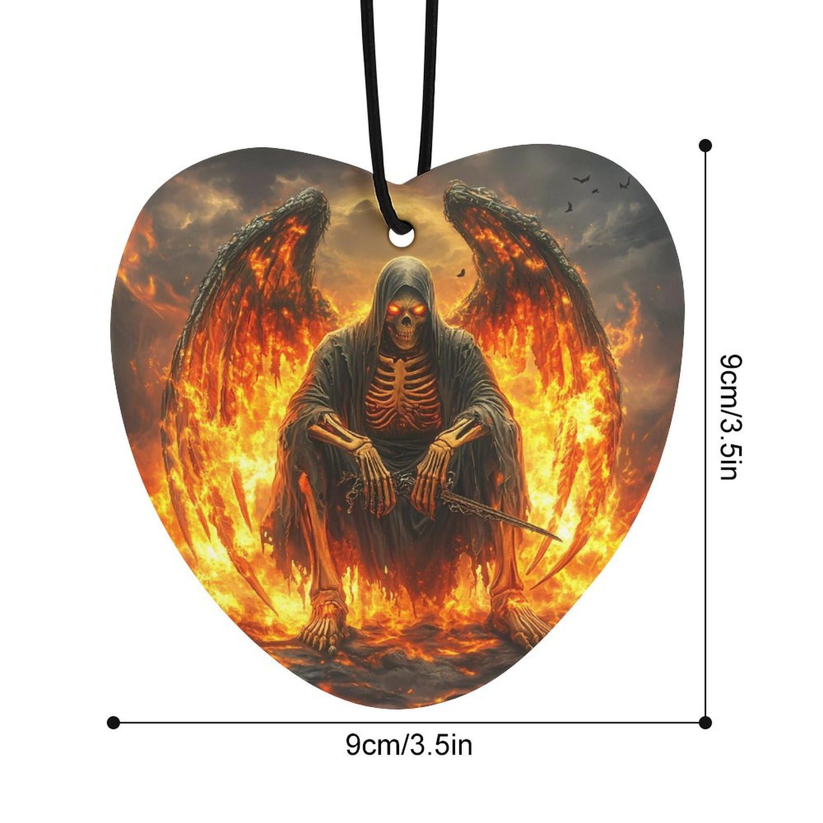 Flaming Death Car Air Freshener Hanging Aromatherapy Tablets for Car Accessories Love form