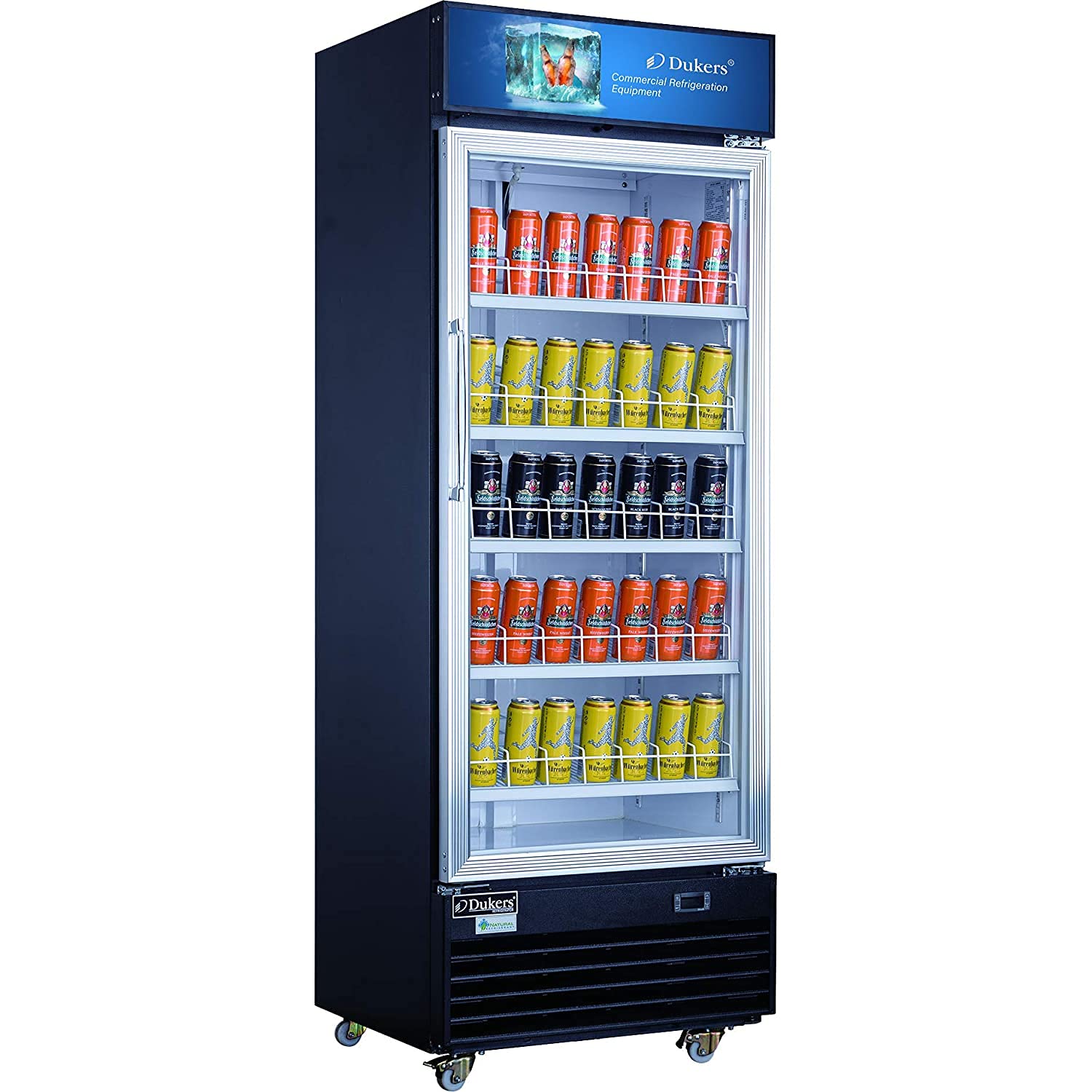 18.7 cu. ft. Commercial Single Swing Door Glass Merchandiser Refrigerator by Dukers – 18.72 cubic_feet, Commercial-Grade, Model DSM-19R