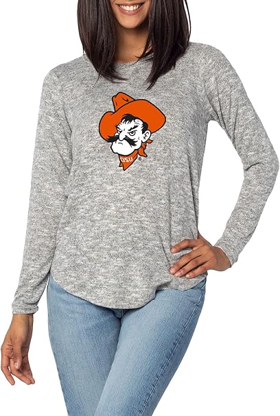 UG Apparel Women's Standard Comfort Zone Top - Heather Grey NCAA Fleece, Small - View #5