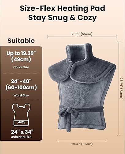 Miniatura 6 de BOB AND BRAD Almohadilla térmica para aliviar el dolor de espalda, almohadilla térmica eléctrica con peso de borde FSA para cuello, elegible para