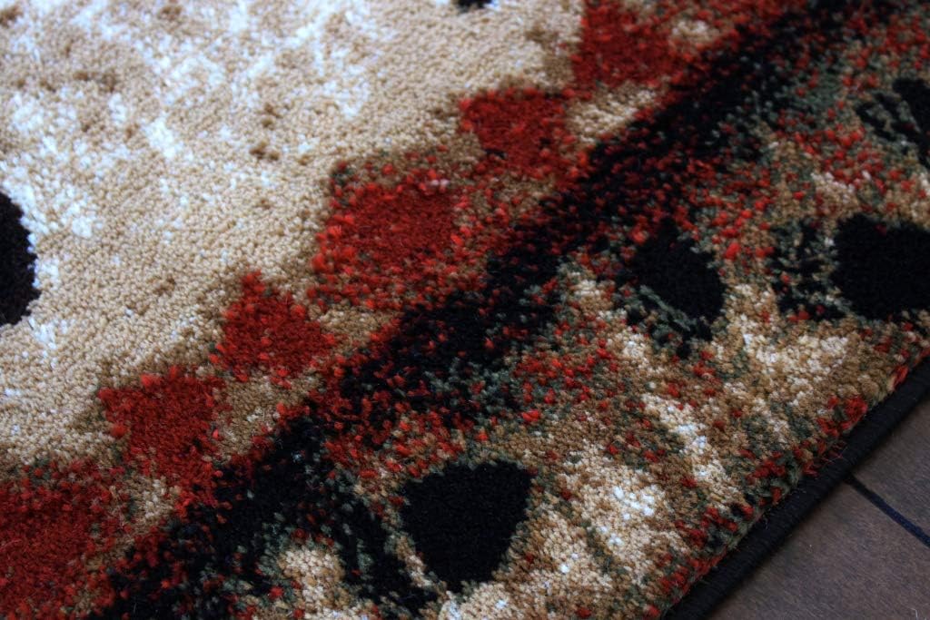 Masada Rugs, Cabin Lodge Area Rug Bear and Cub Scene (2 Feet 8 Inch X 10 Feet) Runner