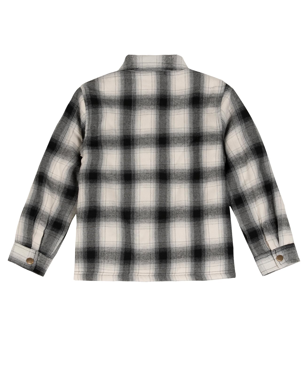 ZENTHACE Chaqueta de franela con forro de sherpa para niños y niñas, acogedora chaqueta a cuadros (género neutro)