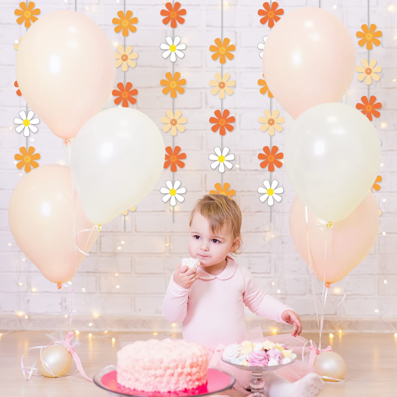 Set di 8 confezioni di margherite con margherite, stile boho, decorazioni per feste, decorazioni per feste di compleanno, baby shower, feste in casa, aula e decorazioni