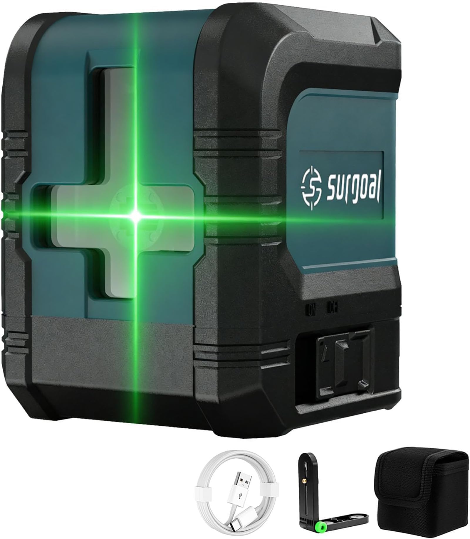Cross Line Green Laser Leveler Tool Type-C Rechargeable Compact Laser Level