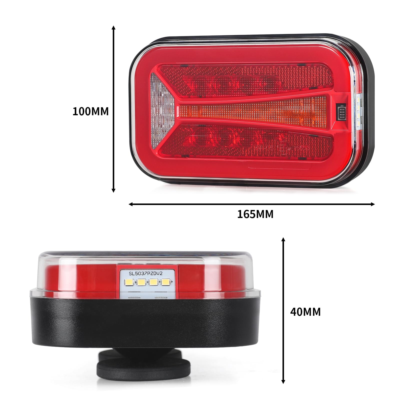 Produktbild von AOHEWEI Agnetische Kabellose LED Anhänger Rückleuchten Set 12/24 V
