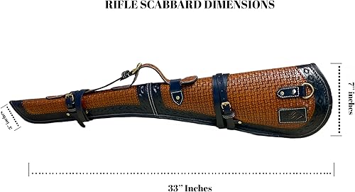 Miniatura 3 de ZOLO LEATHERS Funda de cuero genuino grabada para rifle Western Scabbard se adapta a 16 a 20 pulgadas de longitud de cañón de palanca, rifle de