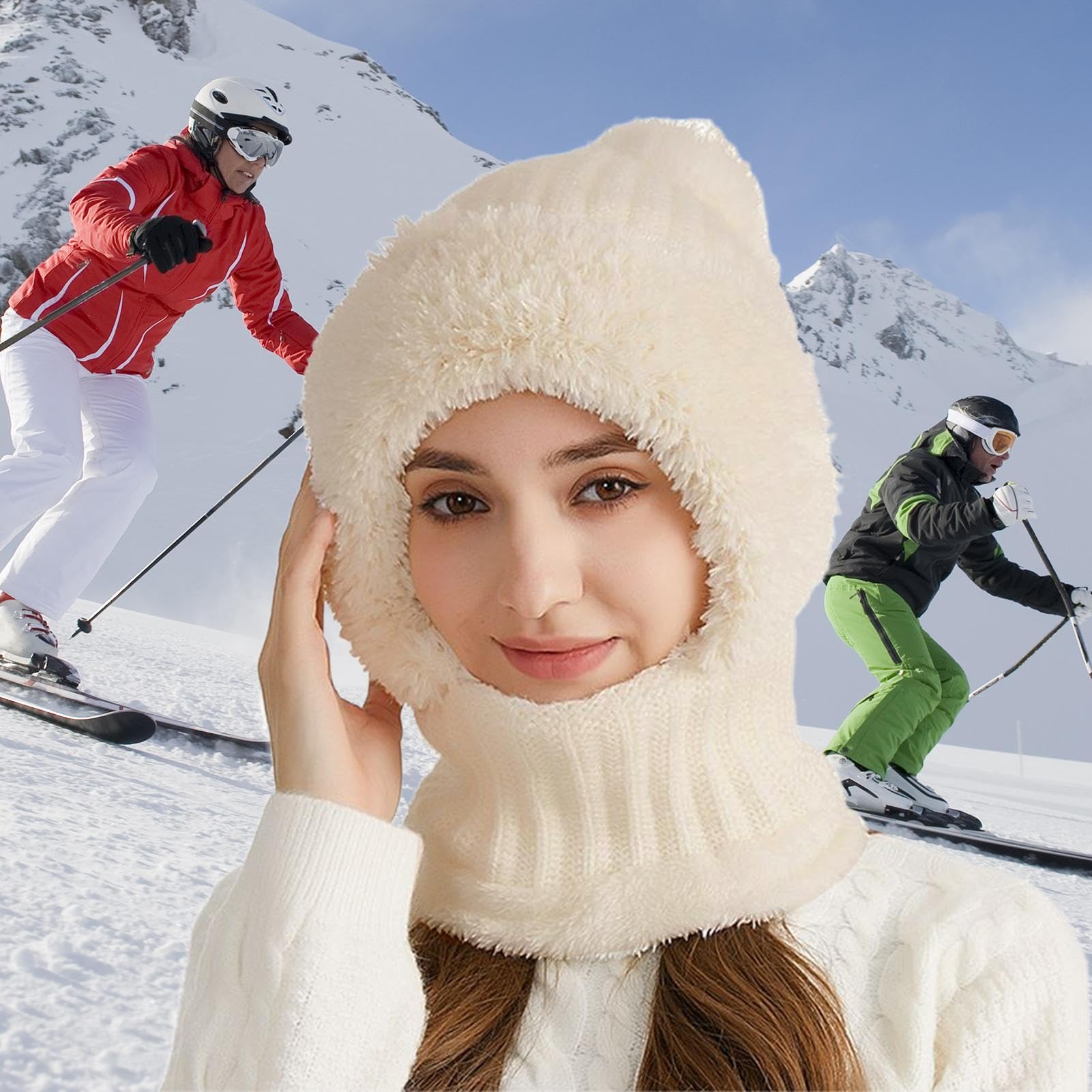 Cappello Beanie 3 In 1 Con Sciarpa E Protezione Per Il Viso Invernale Calore Antivento