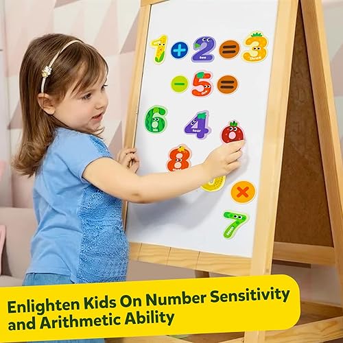 Miniatura 6 de JCREN Imanes de nevera con números magnéticos jumbo, con forma de fruta colorida, número de matemáticas, juego de juguetes de aprendizaje de