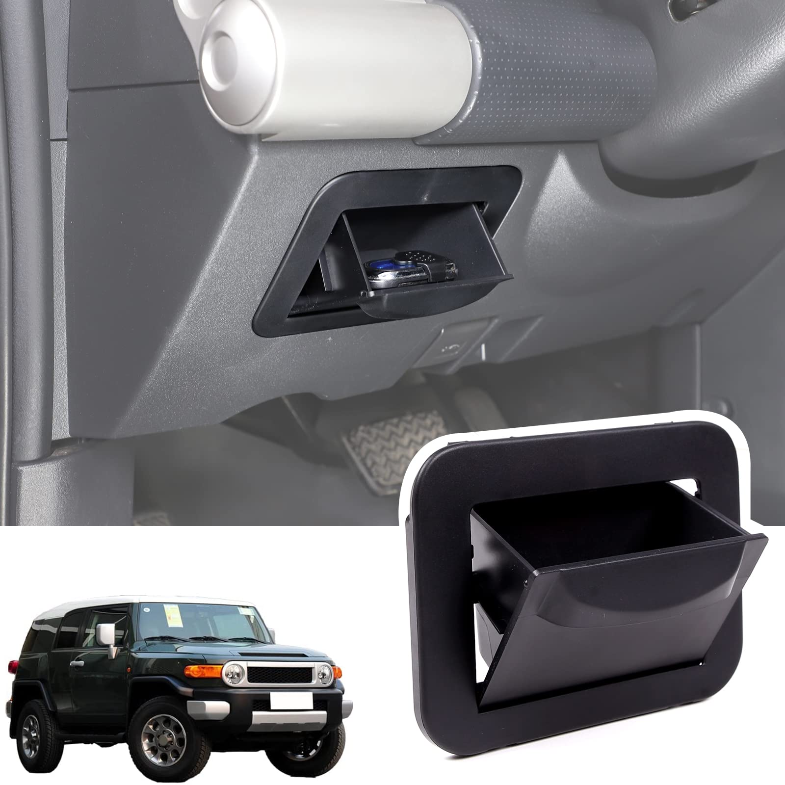 LLKUANG Center Console Fuse Storage Box kit Fit for Toyota FJ Cruiser 2007-2021 Car Driver's Seat Fuse Box ABS Multifunctional Tray Storage Box-1pcs