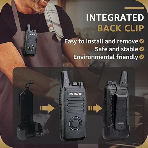 Miniatura 4 de Retevis RT22S Radios de 2 vías recargables, walkie talkies de largo alcance con auricular y micrófono, pantalla de canal, señal de señal, radio