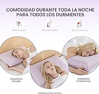Vista 8 de EGOHOME Almohada de espuma viscoelástica de gel refrescante, funda de enfriamiento reversible, soporte para el cuello para dormir de lado, espalda
