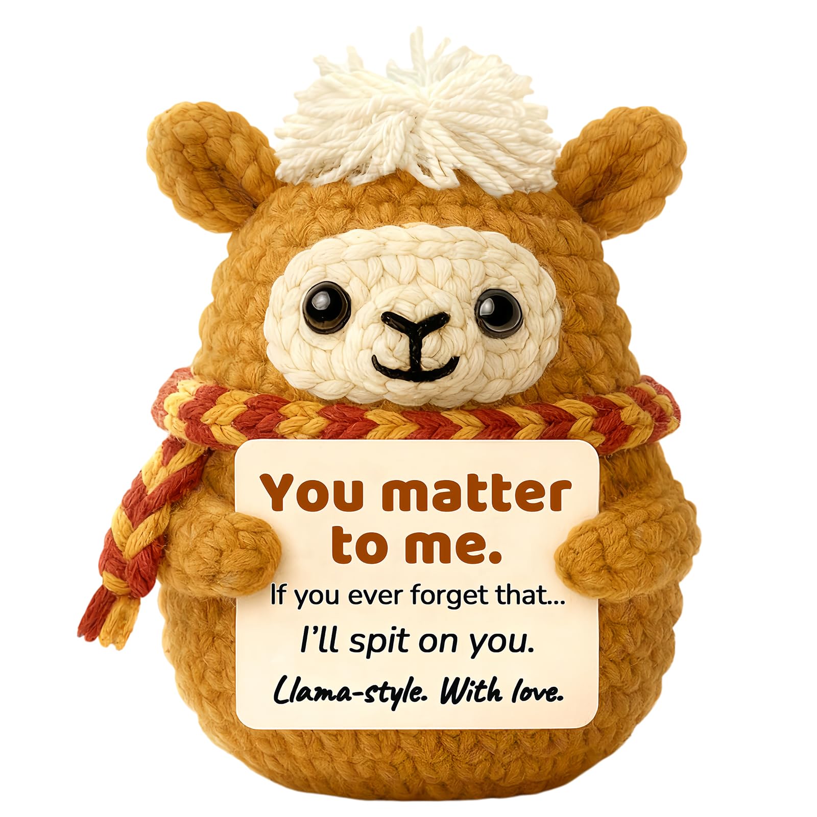 Leseogye Positive Crochet Alpaca, Emotional Support Crochet Alpaca, Cotton Emotional Support Llama Gift, Gift for Her, GIfts for Men Women Couple