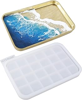 LET'S RESIN Resin Tray Mold,Rectangle Rolling Tray Molds for Resin,Sturdy Silicone Tray Molds with Edges,Large Rolling Tray Molds for Epoxy Resin,Resin Casting,DIY Jewelry Holder,Home Decoration
