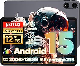 Tableta Android 14 de 10 pulgadas, 6GB+64GB 1TB Expandible, Tablets 2 en 1 con Teclado, Funda, Ratón, Stylus, Pantalla táctil IPS de 1280x800, 2.0GHz Quad-Core, WiFi 6, Bluetooth5.0, Cámara Dual (12 pulgadas Negra)