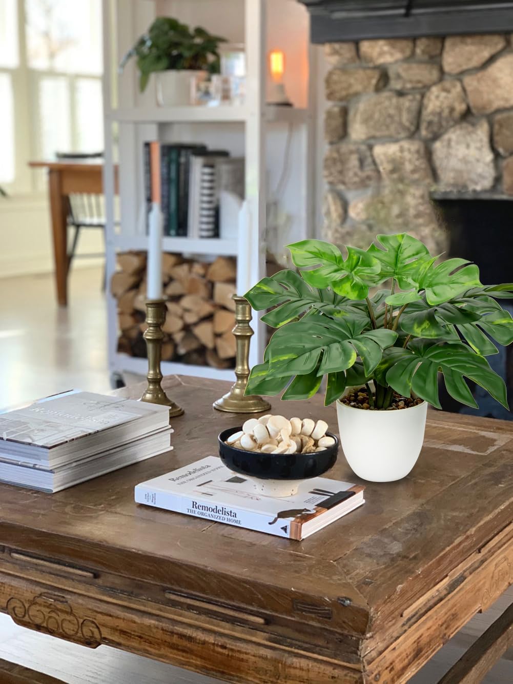 Hollyone Artificial Monstera Plant Faux Monstera Deliciosa Plant Potted Fake Tropical Plants in Pot for Indoor Outdoor Home Decoration - Image 6