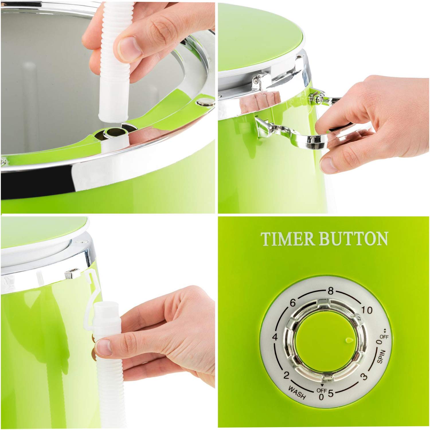 Oneconcept EcowashPico Washing Machine, Mini Washing Machine