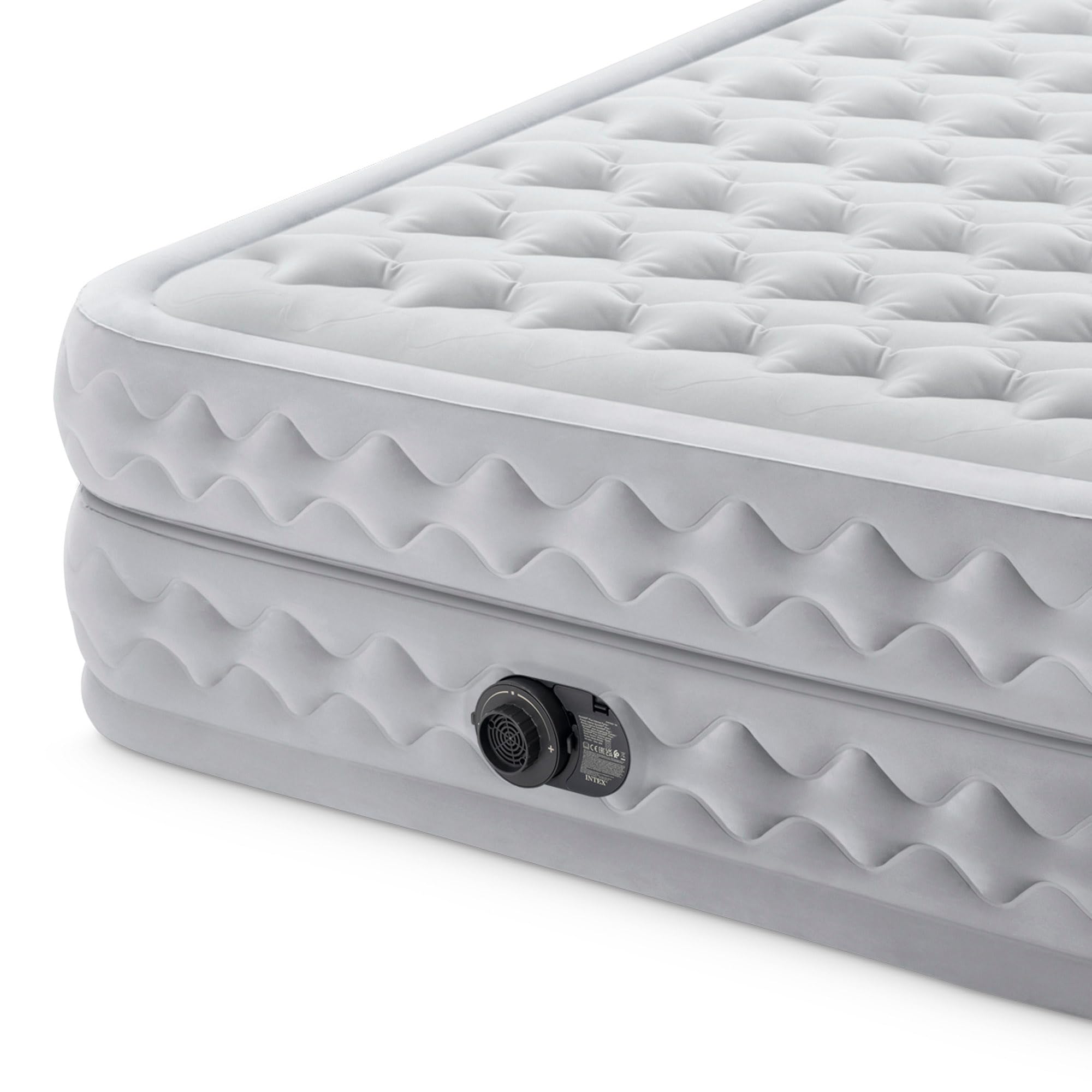 Intex 64490 Materasso Dura Beam Supreme, Teconologia Fiber-Tech Q con Pompa Elettrica Incorporata, 152 x 203 x 51 cm