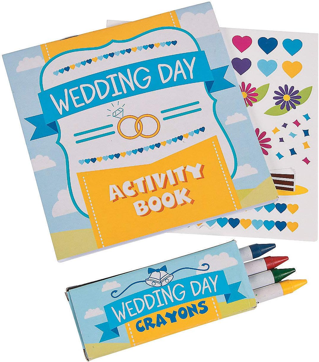 Fun Express Wedding Day Kids Activity Books with Stickers and Crayons (1 dozen) Kids’ Table Activities, Wedding Favors Fun Express Wedding Day Kids Activity Books with Stickers and Crayons (1 dozen) Kids’ Table Activities, Wedding Favors