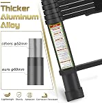 RIKADE Échelle télescopique, 8.5FT Échelle télescopique en aluminium avec pieds antidérapants, échelle portative pour le travail ménager et extérieur,330lb Capacité noire