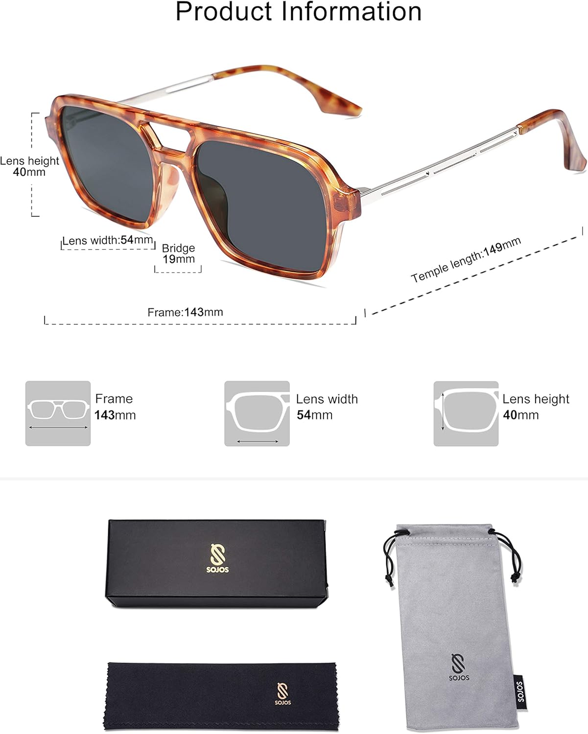 SOJOS Vintage Polarized Aviator Sunglasses for Women Men 70s Retro Flat Narrow Rectangular Womens Glasses SJ2186 - Image 5